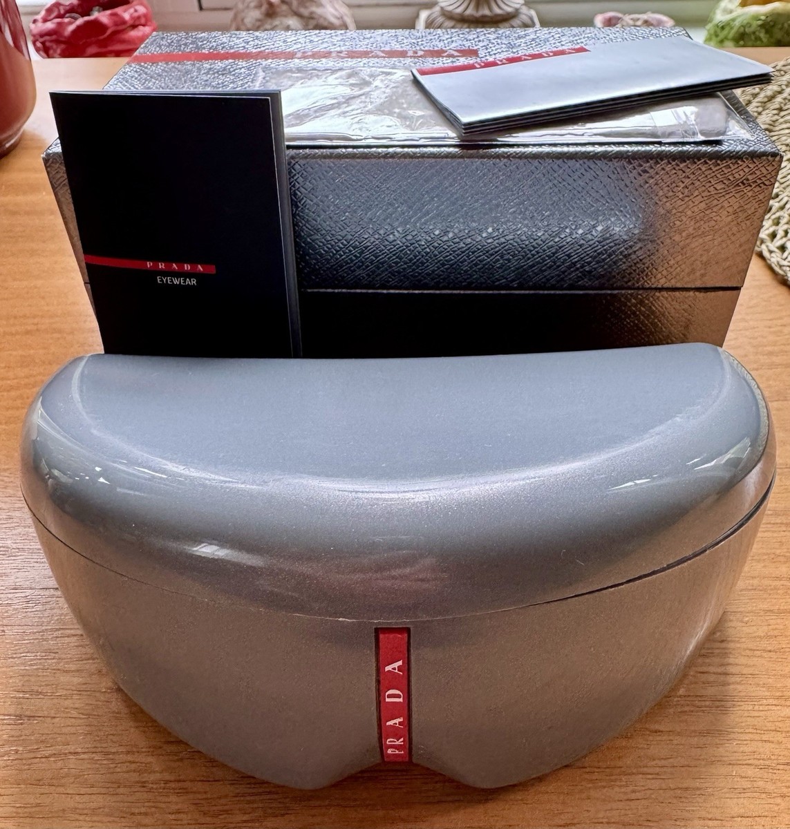 PRADA Sunglasses Red Trim Black Shield Visor Ski Sport — WITH