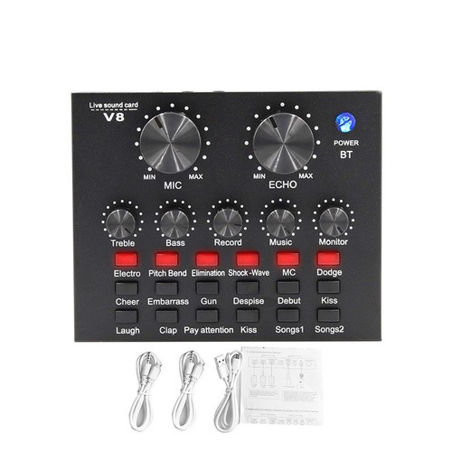 Sleek Black Finish on the Portable V8 External Sound Card Enhances Aesthetics - Zdjęcie 13 z 17