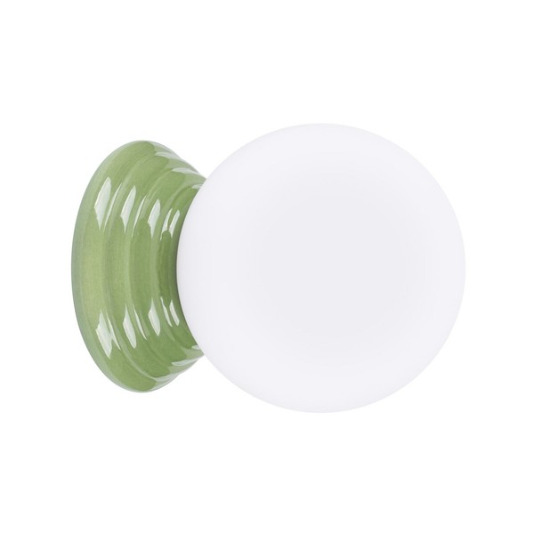 Wandleuchte Keramik Glas Oliv GrüN G9 IP44 Bad T:16 Cm Wandlampe Badezimmer-image