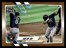 2021 Topps #7 ORLANDO ARCIA Dab on 'Em Gold SP #d /2021! BREWERS