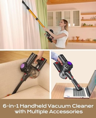 Syntecno Cordless Vacuum Cleaner Stick Vacuums - Electric Brooms Powerful Lightweight Vaccum 12 thumbnail image