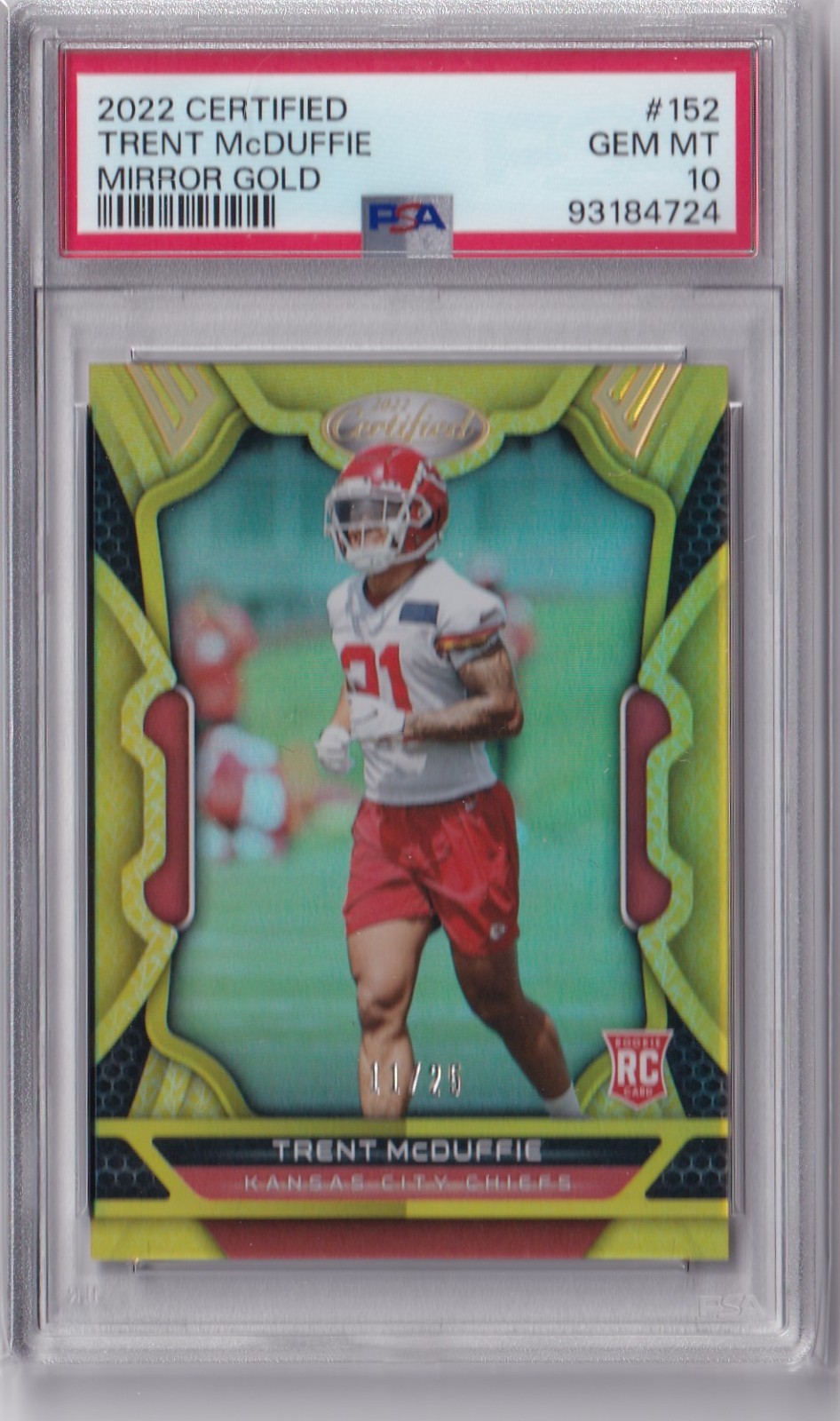 Trent McDuffie Panini Certified #152 Mirror Gold