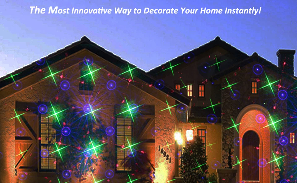 Mini House RGB Firefly with 32 Patterns Garden Laser Lights Projector - Image 2 of 4