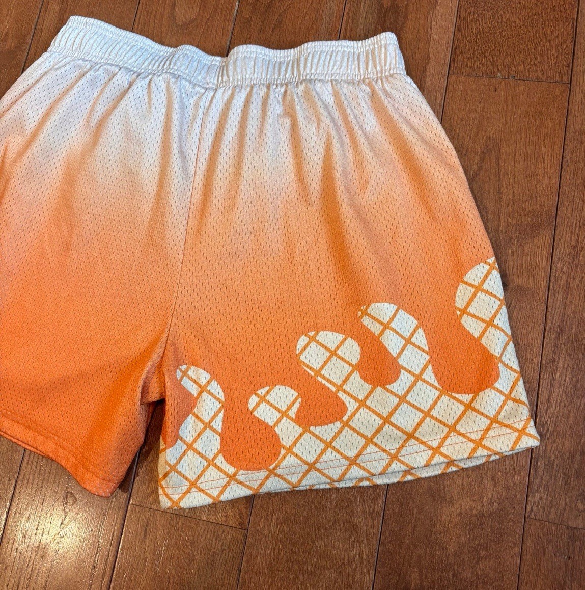Mens Baseball Lifestyle 101 Creamsicle Mesh Shorts Orange White sz M
