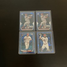 2024 Topps Chrome Sapphire & 2023/24 Bowman Chrome Sapphire Angels 4 Card LOT