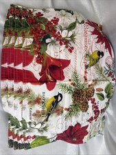 Michel Design Works 4pc Winter Poinsettia Birds Placemat Set