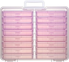 4x6 Photo Storage Box with 16 Inner Cases Pink Organizer