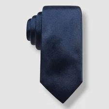 Ryan Seacrest Distinction Men's Blue Silk Solid Pointed Neck Tie Size 56x3