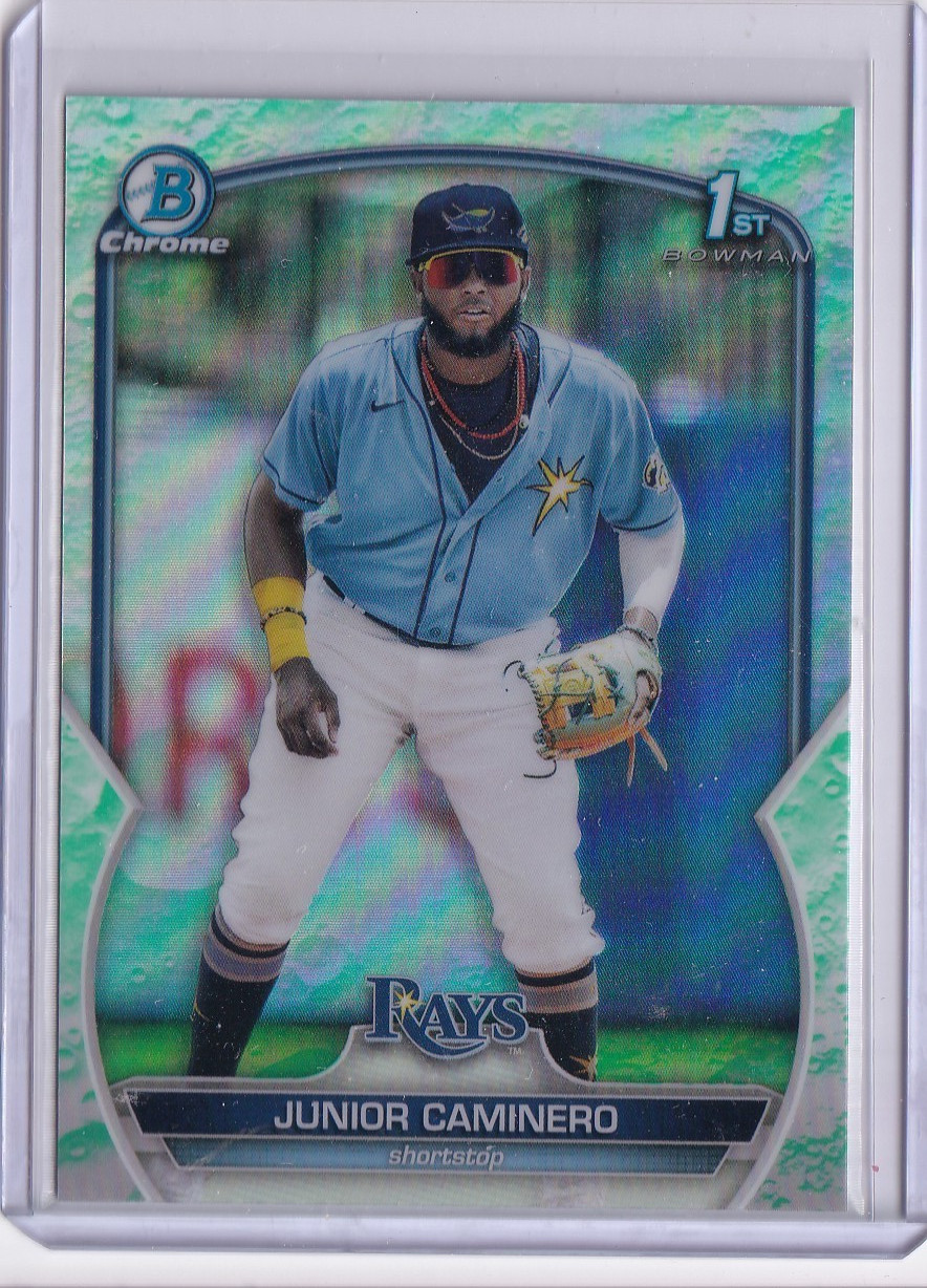 2023 Bowman Chrome 1st Lunar Glow Refractor #BCP-61 JUNIOR CAMINERO RAYS RC
