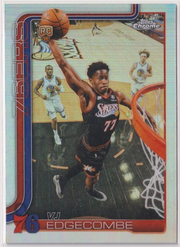 2025-26 Topps Chrome Update VJ Edgecombe Silver Refractor Rookie Card #153 76ers