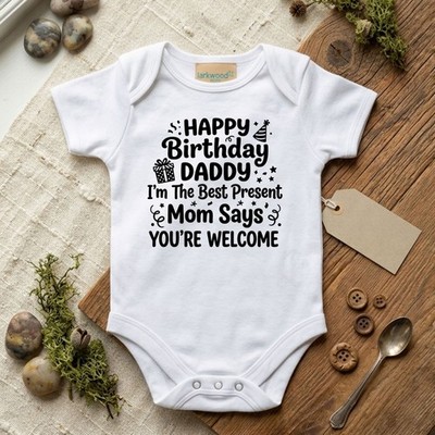 Happy Birthday Papa Baby wächst Kurzarm Papa Geschenke Jungen Mädchen Baby Body