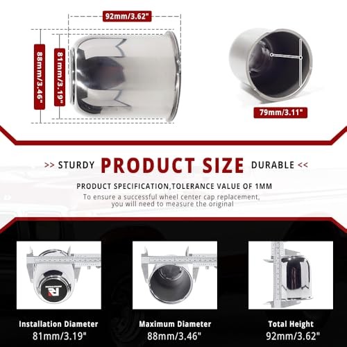 4 PCS 3.19 in Stainless Steel Trailer 3.19" Center Hole, 3.62" Height Chrome - Picture 2 of 6