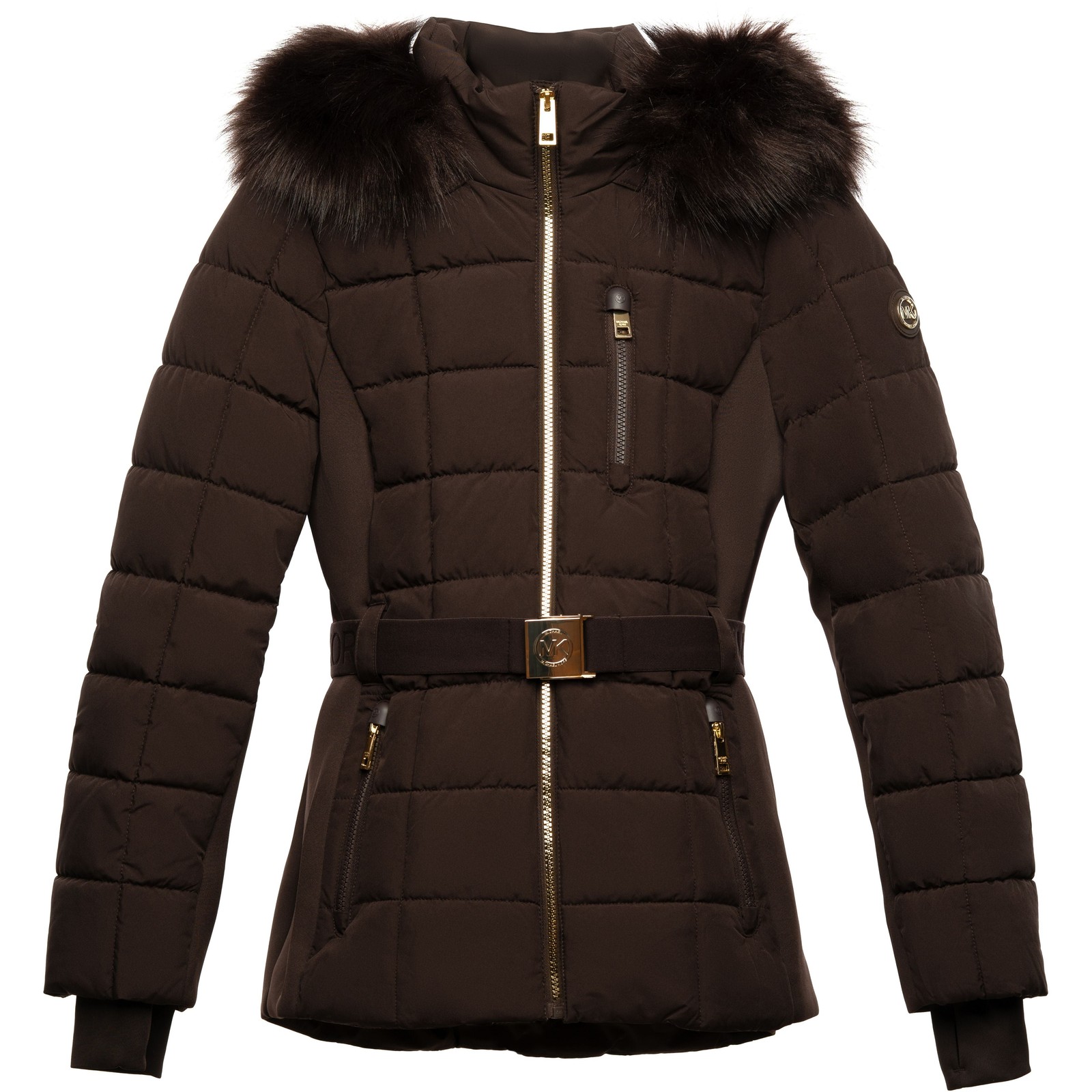 Michael Michael Kors Women's Active Belted Mix Media Jacket