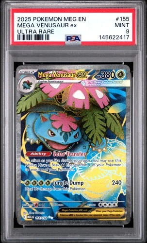 2025 POKEMON MEG EN-MEGA EVOLUTION ULTRA RARE #155 MEGA VENUSAUR EX PSA 9