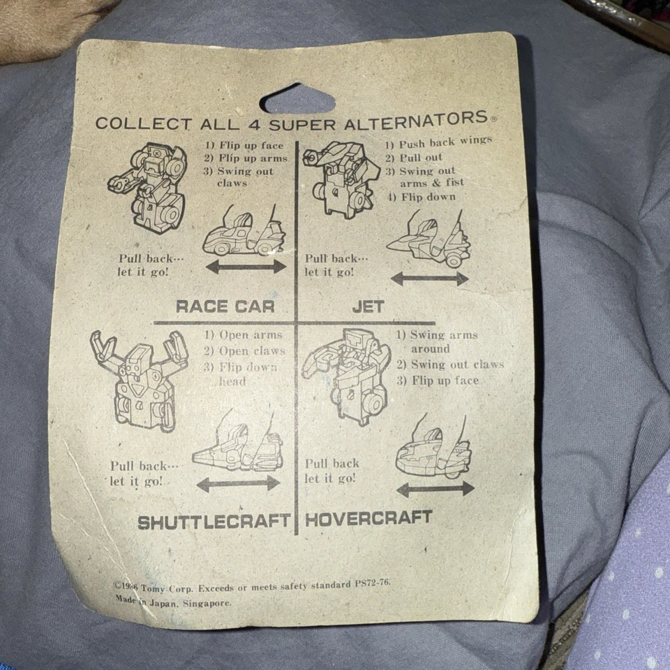 Antigo 1986 Super Alternators Jet Robot Transformers Ted Branco Azul Novo na embalagem - Imagem 2 de 4