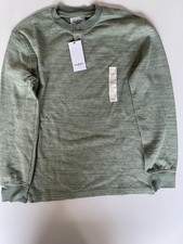 Goodfellow  Co Men's Waffle-Knit Henley Sweater Green Long Sleeve Size S
