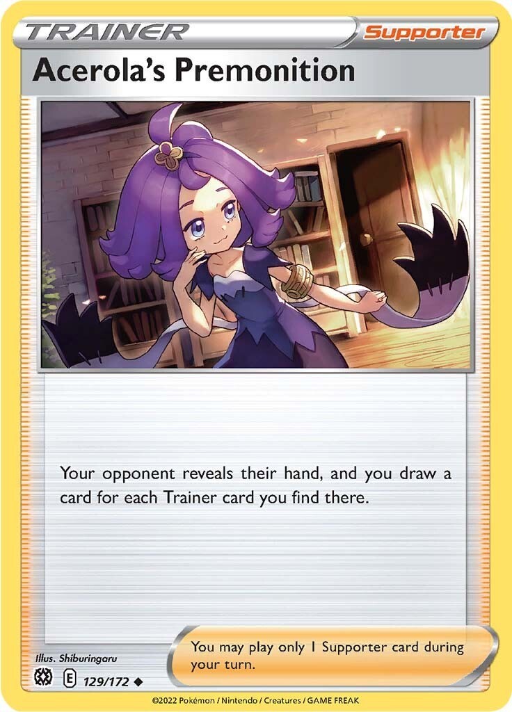 Pokemon Acerola's Premonition [SWSH09: Brilliant Stars - 129/172] NM Uncommon