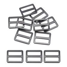 Metal Tri-glide Slide Buckle 25mm, 8Pcs Adjuster Slider Strap Fastener Black