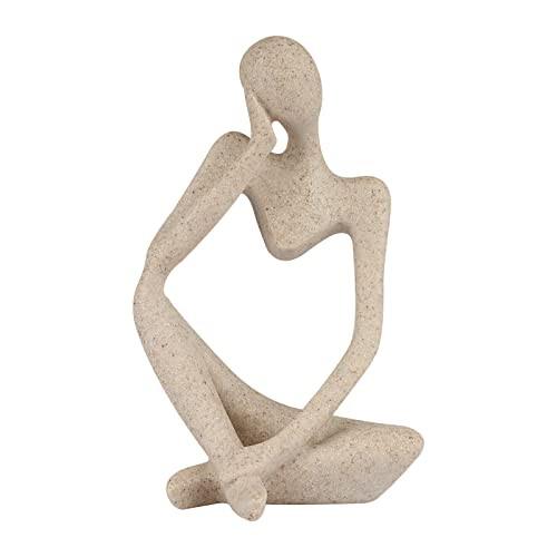 Sandstone Resin Thinker Style Abstract Sculpture Statue Left Small Sandstone