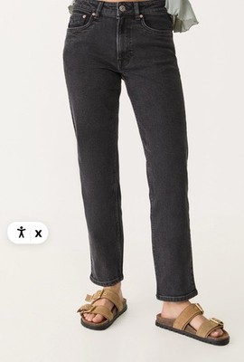 Stradivarius, Jeans, Größe: 38, Mom Fit, Grau/Schwarz, Einfarbig, Denim #mtI