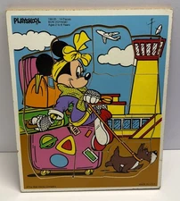 PLAYSKOOL DISNEY BON VOYAGE MINNIE MOUSE PUZZLE 14 PIECE VINTAGE TOY COMPLETE