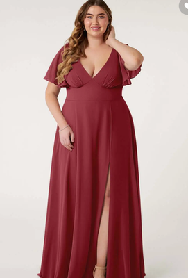 Azazie Kimber Pomegranate Chiffon Bridesmaid Dress Women's Size A20 | eBay Azazie Kimber Pomegranate Chiffon Bridesmaid Dress Women's Size A20 | eBay