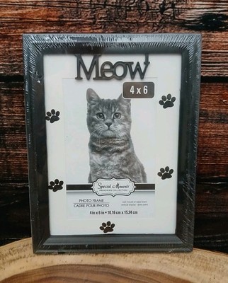 Meow Photo Frame 4X6 Special Moments Cat Picture Frame Wall Mount Or Easel NEW 