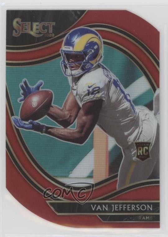 2020 Panini Select Field Level Red Prizm Die-Cut Van Jefferson Rookie RC 05ns