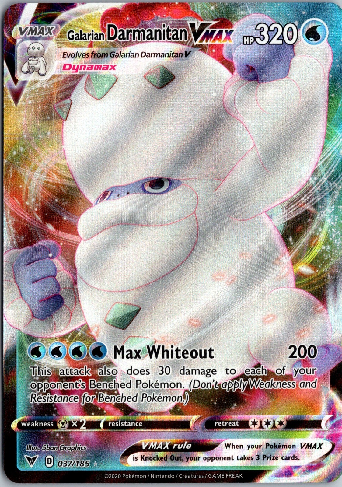 Galarian Darmanitan VMAX Holo Ultra Rare SWSH04: Vivid Voltage 037/185 NM