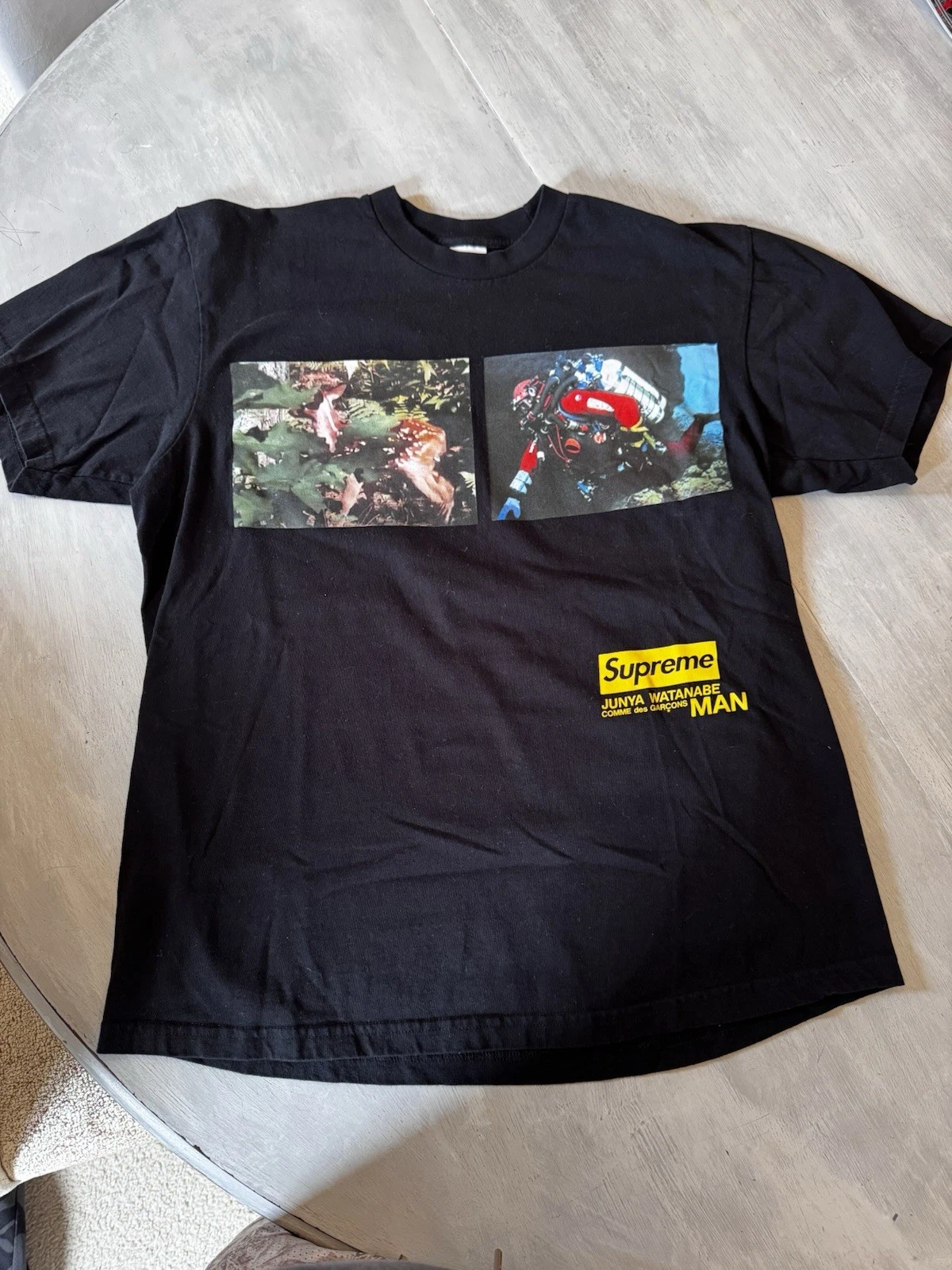 Tee shirt noir Supreme x JUNYA WATANABE CDG MAN Nature FW21 Comme Des Garson taille L