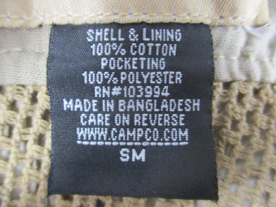 Humvee Vest Mens SM Khaki Safari Fishing Utility Multi Pocket Mesh Camera - Image 3 of 4