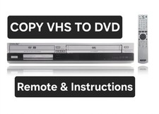 Sony RDR-VX420 VHS DVD Recorder Copy VHS to DVD With Remote & Instructions
