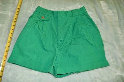 Vintage 1980s Eagle's Landing Shorts High Rise Double Pleated Green 9 - Photo 1/4