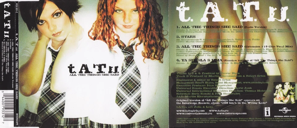 t.A.T.u. - All The Things She Said  (4 Track Maxi CD) - Bild 1 von 1