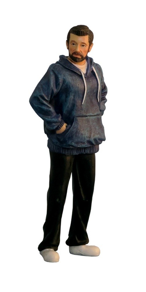 Dolls House Miniature 1/12th Scale Resin Man in a Hoodie Doll Figure DP351