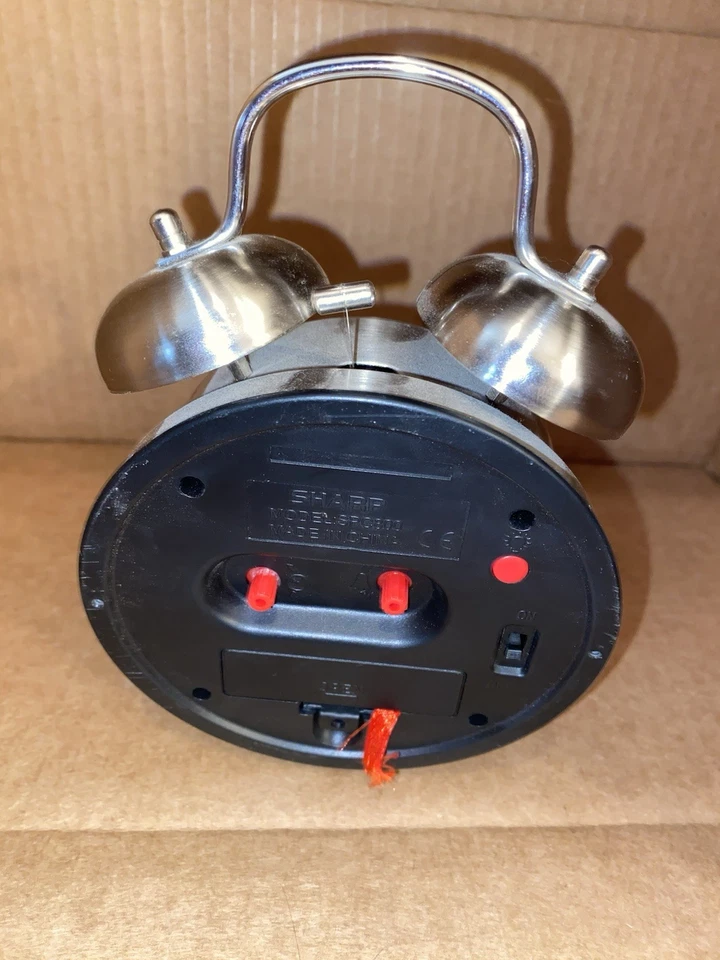 Sharp Stainless Steel Quartz Twin Bell Alarm Clock - Image 2 of 2