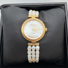 Badavici Ladies Quartz Watch Movt Dial Seed Pearl Beaded Bracelet Box Untested
