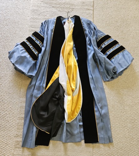 Original University Of Michigan 1980 Graduation Gown Doctorate Arts English...