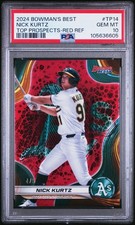 2024 BOWMAN'S BEST TOP PROSPECTS RED REFRACTOR #TP14 NICK KURTZ 4/5 PSA 10