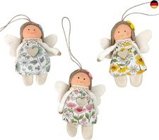 Deko-Elfen 3er-Set Flowerpower aus Stoff zum H&auml;ngen - je ca. 10 cm -