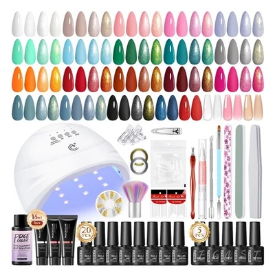PEACECOLOR 47PCS Gel Nail Starter Kit with Lamp 20 Colours Nail Polish Set 3