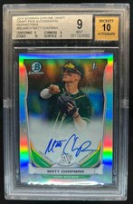 2014 Bowman Draft Matt Chapman Chrome Auto Refractor #BCA-MCH Athletics BGS 9