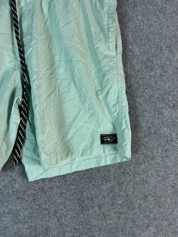 Vonzipper Shorts Mens Size 38 Green Regular Fit Elastic Waist Drawstring Casual - image 2 of 4
