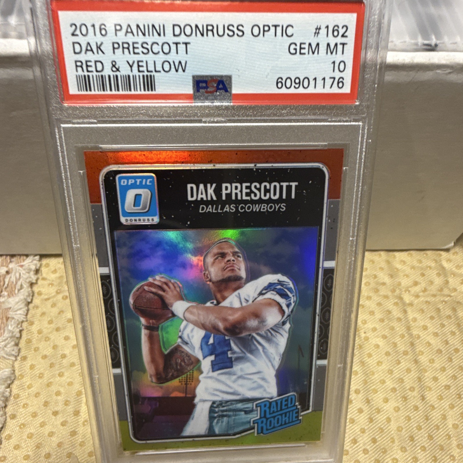 Dak Prescott Panini Donruss Optic #162 Red & Yellow
