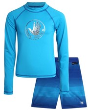 Body Glove Boys Swim Set - 2 Piece Boys Swim Trunks with Rash Guard UV Protec...