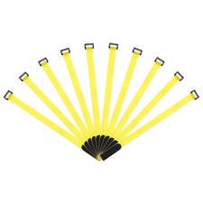 Fastening Hook and Loop Cable Tie 16 Inch x 13/16 Inch Reusable Yellow 10Pcs