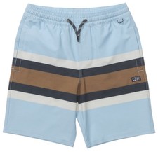 Salty Crew Boy's Stripe Volley Shorts - Clear Sky - New