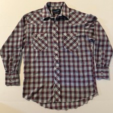 Wrangler Mens 15 1/2-33 X-Long Tails Western Shirt Pearl Snap Vintage. 0002 A7