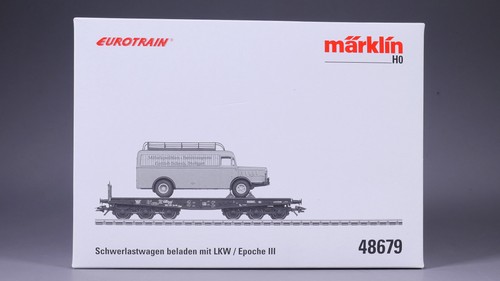 H0 AC Märklin 48679 Schwerlastwagen SSym DB mit LKW Epoche III in OVP #NP_1039 | Condition: Gebraucht