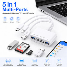 5 in 1 Memory Card Reader USB 3.0 OTG Adapter SD Card Reader For iPhone/iPad